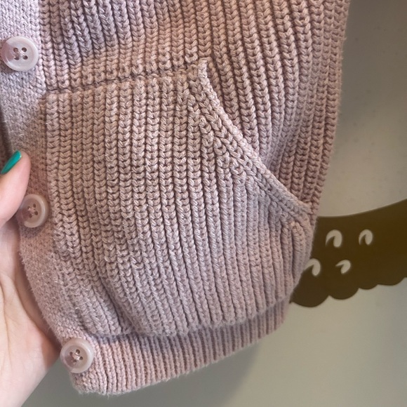 Pink Knit Button-Up hoodie Cardigan for Kids - Picture 4 of 10